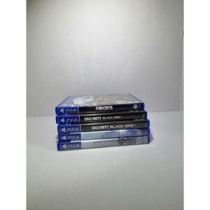 PS4 Game Lot of 5 - Call of Duty Black Ops, Far Cry 5, Battlefield V & 4